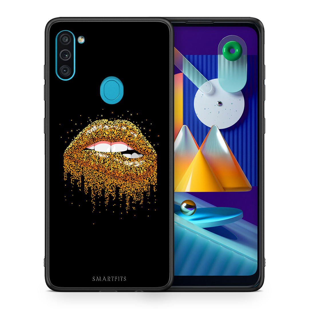 Θήκη Samsung A11/M11 Golden Valentine από τη Smartfits με σχέδιο στο πίσω μέρος και μαύρο περίβλημα | Samsung A11/M11 Golden Valentine case with colorful back and black bezels