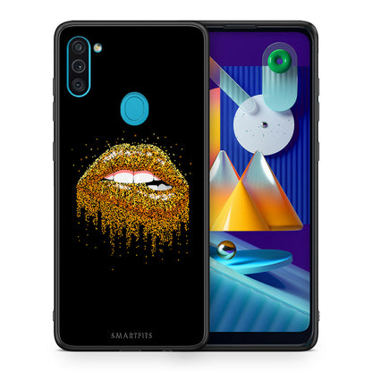 Θήκη Samsung A11/M11 Golden Valentine από τη Smartfits με σχέδιο στο πίσω μέρος και μαύρο περίβλημα | Samsung A11/M11 Golden Valentine case with colorful back and black bezels
