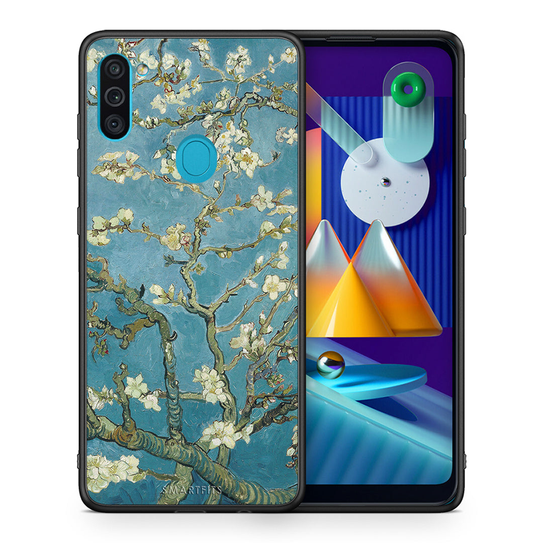 Θήκη Samsung A11/M11 White Blossoms από τη Smartfits με σχέδιο στο πίσω μέρος και μαύρο περίβλημα | Samsung A11/M11 White Blossoms case with colorful back and black bezels