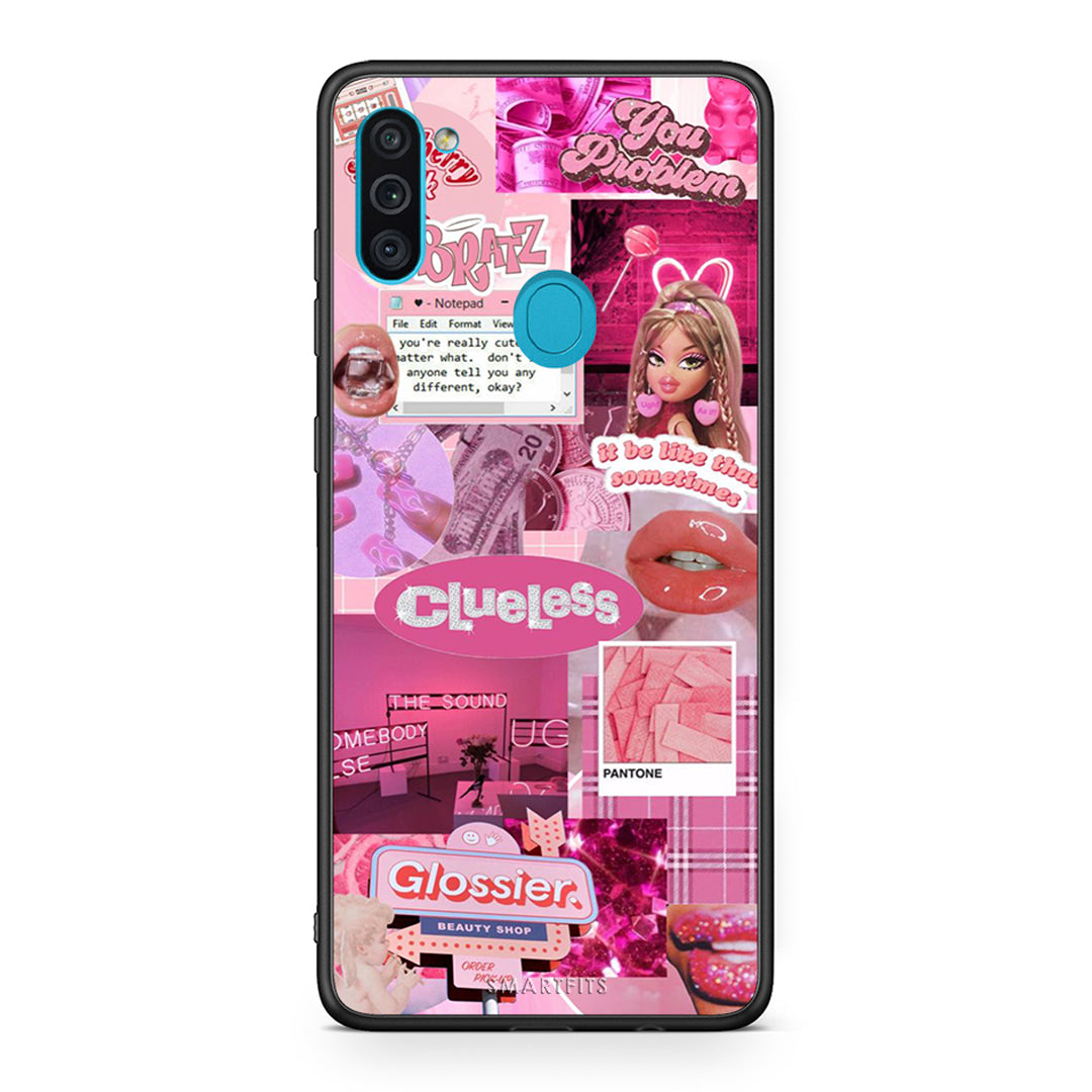 Samsung A11 / M11 Pink Love Θήκη Αγίου Βαλεντίνου από τη Smartfits με σχέδιο στο πίσω μέρος και μαύρο περίβλημα | Smartphone case with colorful back and black bezels by Smartfits