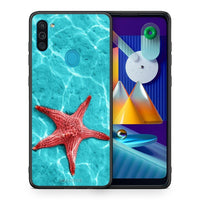 Thumbnail for Θήκη Samsung A11 / M11 Red Starfish από τη Smartfits με σχέδιο στο πίσω μέρος και μαύρο περίβλημα | Samsung A11 / M11 Red Starfish case with colorful back and black bezels