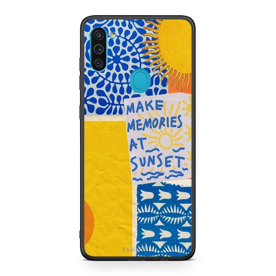 Samsung A11 / M11 Sunset Memories Θήκη από τη Smartfits με σχέδιο στο πίσω μέρος και μαύρο περίβλημα | Smartphone case with colorful back and black bezels by Smartfits