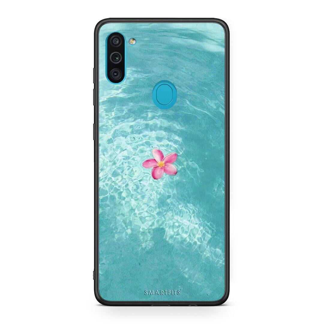Samsung A11 / M11 Water Flower Θήκη από τη Smartfits με σχέδιο στο πίσω μέρος και μαύρο περίβλημα | Smartphone case with colorful back and black bezels by Smartfits