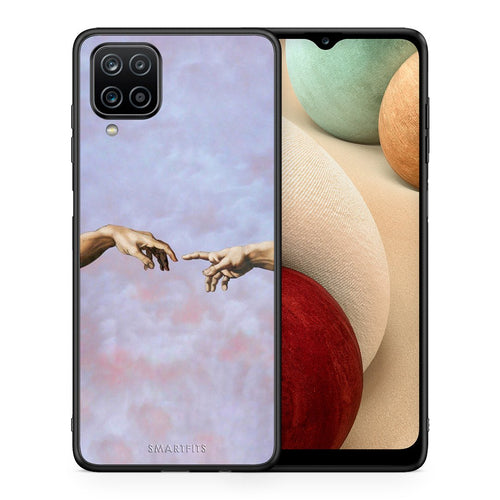 Θήκη Samsung A12 Adam Hand από τη Smartfits με σχέδιο στο πίσω μέρος και μαύρο περίβλημα | Samsung A12 Adam Hand case with colorful back and black bezels