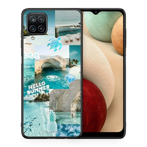 Θήκη Samsung A12 Aesthetic Summer από τη Smartfits με σχέδιο στο πίσω μέρος και μαύρο περίβλημα | Samsung A12 Aesthetic Summer case with colorful back and black bezels