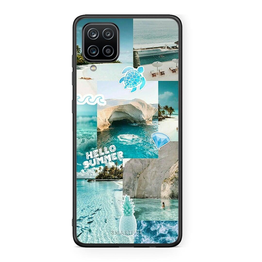 Samsung A12 Aesthetic Summer Θήκη από τη Smartfits με σχέδιο στο πίσω μέρος και μαύρο περίβλημα | Smartphone case with colorful back and black bezels by Smartfits