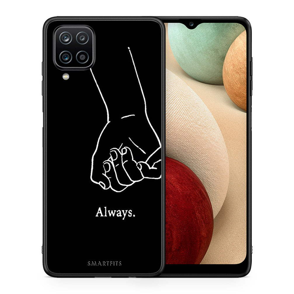Θήκη Αγίου Βαλεντίνου Samsung A12 Always & Forever 1 από τη Smartfits με σχέδιο στο πίσω μέρος και μαύρο περίβλημα | Samsung A12 Always & Forever 1 case with colorful back and black bezels