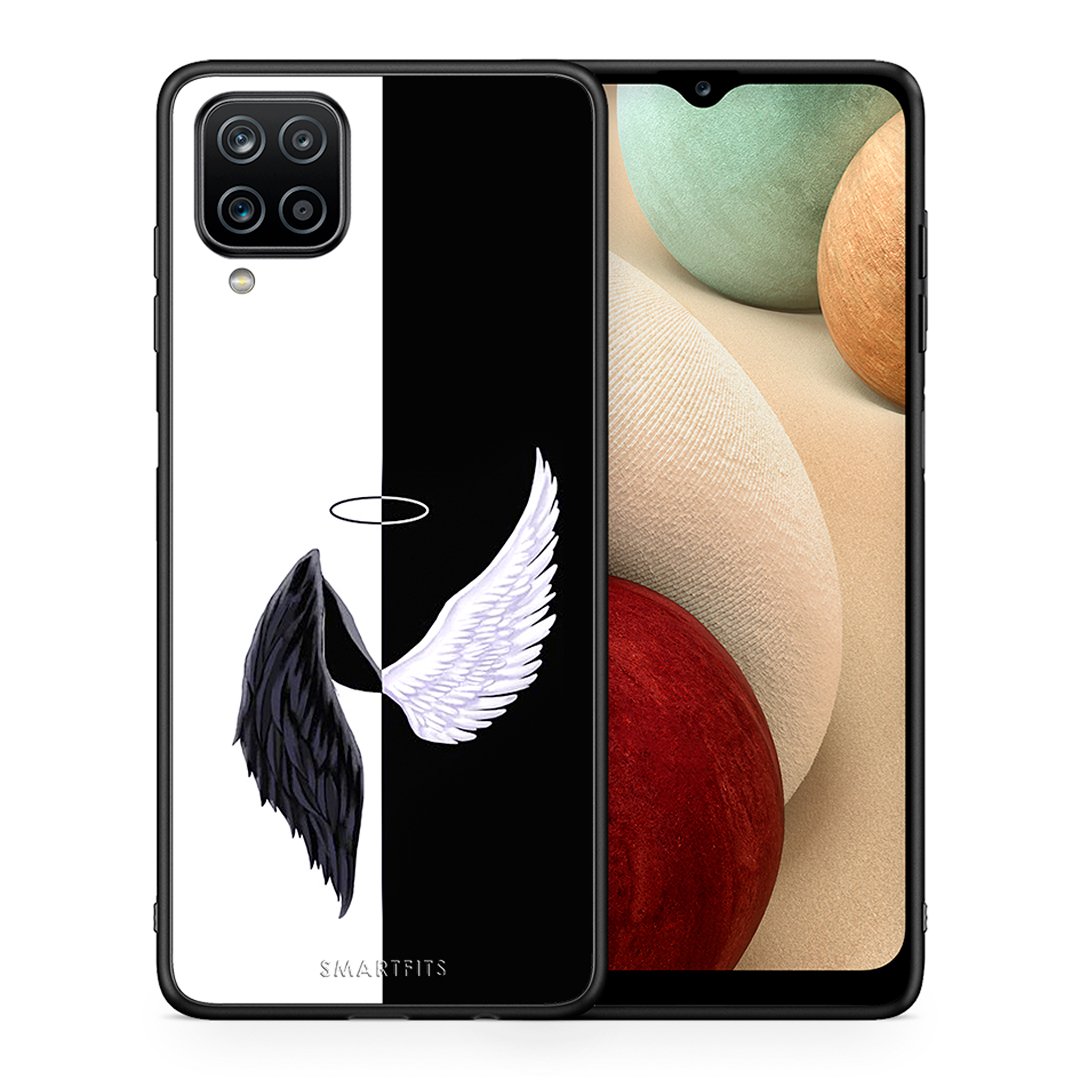 Θήκη Samsung A12 Angels Demons από τη Smartfits με σχέδιο στο πίσω μέρος και μαύρο περίβλημα | Samsung A12 Angels Demons case with colorful back and black bezels