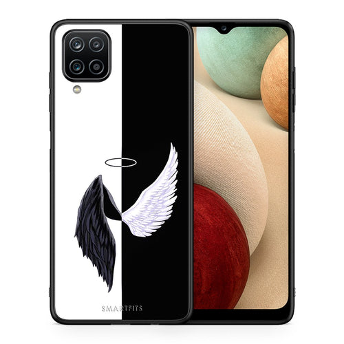 Θήκη Samsung A12 Angels Demons από τη Smartfits με σχέδιο στο πίσω μέρος και μαύρο περίβλημα | Samsung A12 Angels Demons case with colorful back and black bezels
