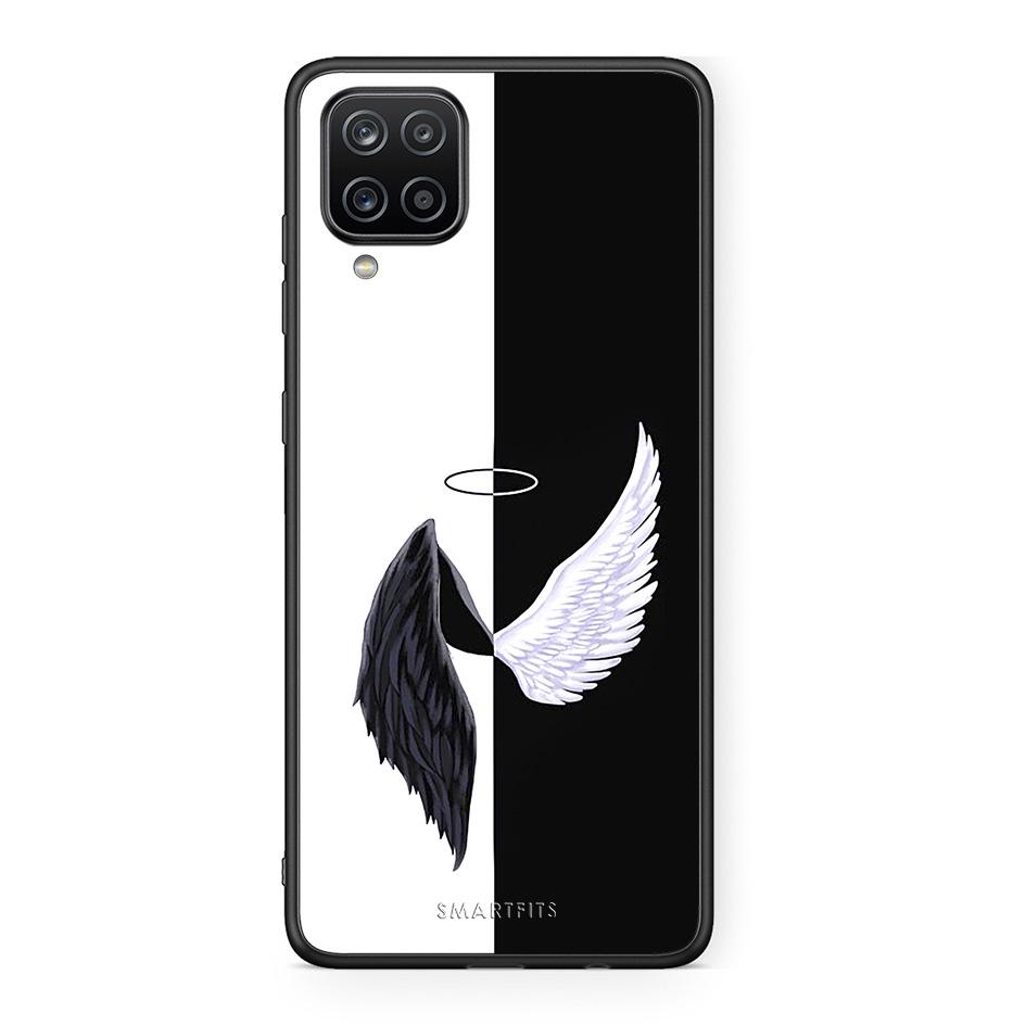 Samsung A12 Angels Demons θήκη από τη Smartfits με σχέδιο στο πίσω μέρος και μαύρο περίβλημα | Smartphone case with colorful back and black bezels by Smartfits