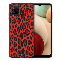 Thumbnail for Θήκη Samsung A12 Red Leopard Animal από τη Smartfits με σχέδιο στο πίσω μέρος και μαύρο περίβλημα | Samsung A12 Red Leopard Animal case with colorful back and black bezels