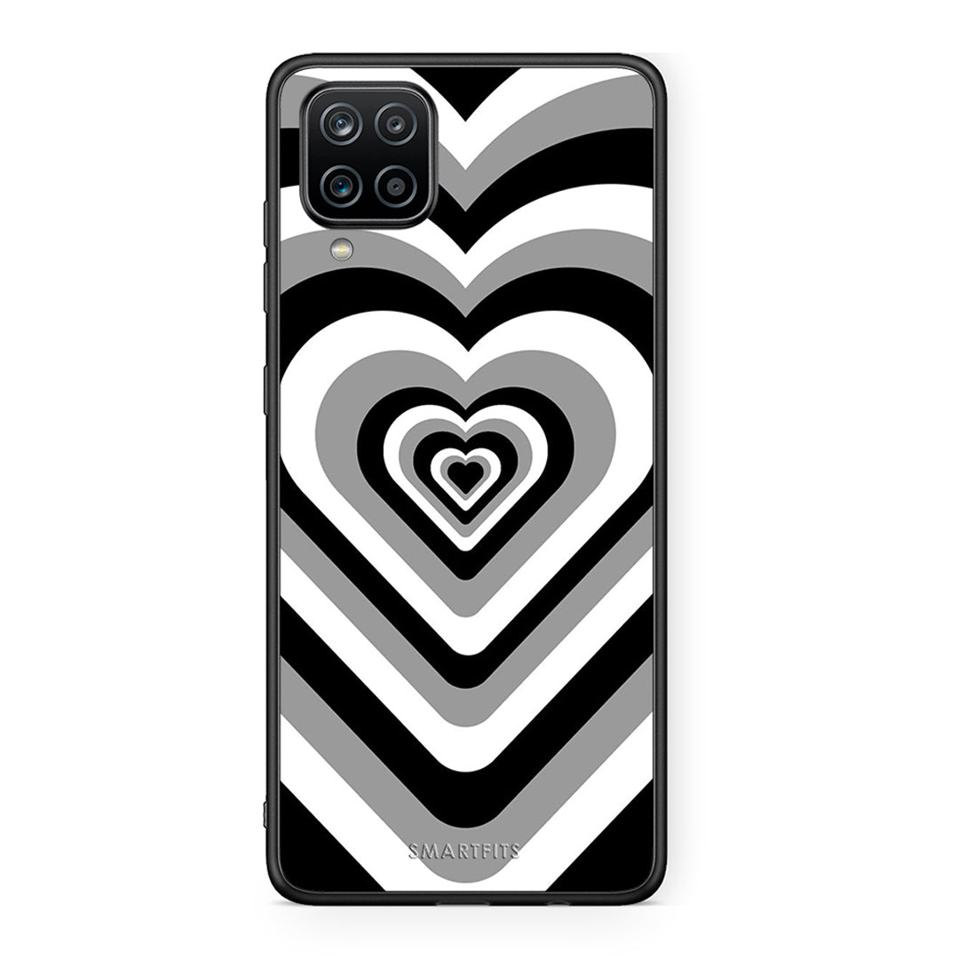 Samsung A12 Black Hearts θήκη από τη Smartfits με σχέδιο στο πίσω μέρος και μαύρο περίβλημα | Smartphone case with colorful back and black bezels by Smartfits