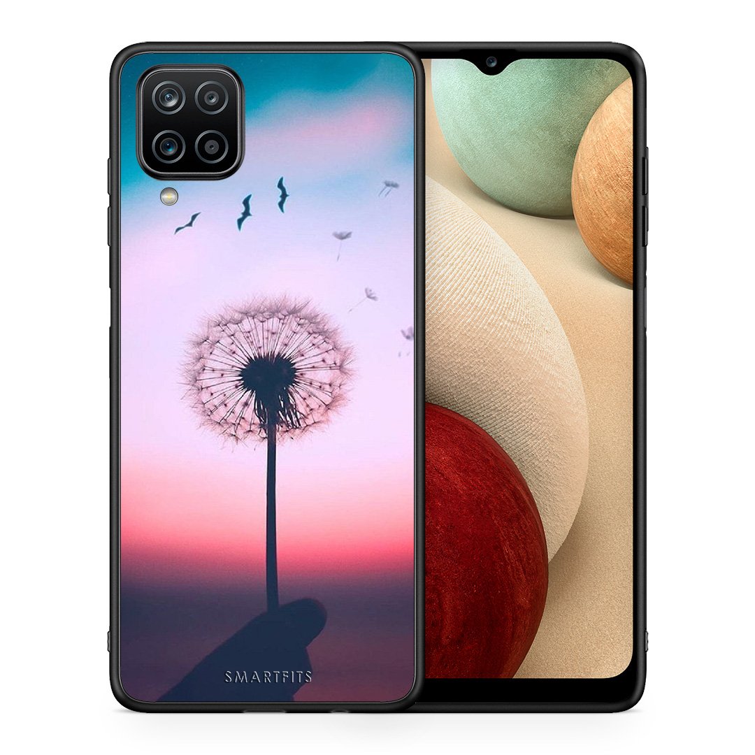 Θήκη Samsung A12 Wish Boho από τη Smartfits με σχέδιο στο πίσω μέρος και μαύρο περίβλημα | Samsung A12 Wish Boho case with colorful back and black bezels