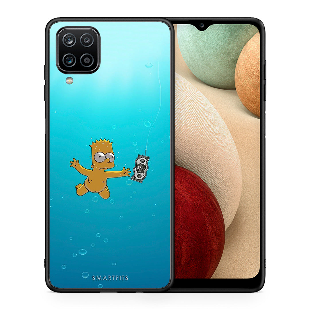 Θήκη Samsung A12 Chasing Money από τη Smartfits με σχέδιο στο πίσω μέρος και μαύρο περίβλημα | Samsung A12 Chasing Money case with colorful back and black bezels