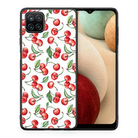 Thumbnail for Θήκη Samsung A12 Cherry Summer από τη Smartfits με σχέδιο στο πίσω μέρος και μαύρο περίβλημα | Samsung A12 Cherry Summer case with colorful back and black bezels