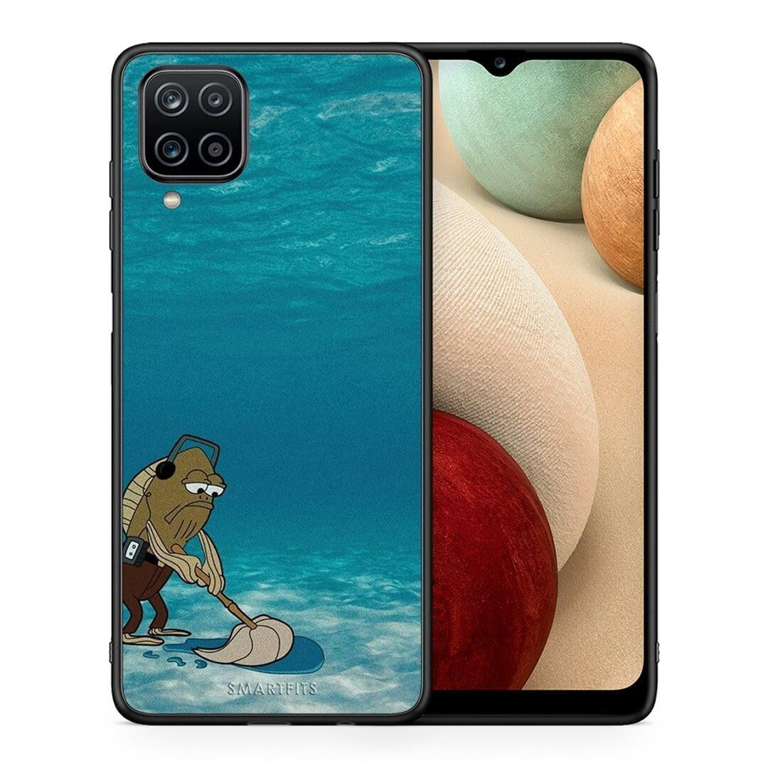 Θήκη Samsung A12 Clean The Ocean από τη Smartfits με σχέδιο στο πίσω μέρος και μαύρο περίβλημα | Samsung A12 Clean The Ocean case with colorful back and black bezels