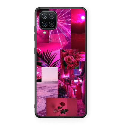 Samsung A12 Collage Red Roses Θήκη Αγίου Βαλεντίνου από τη Smartfits με σχέδιο στο πίσω μέρος και μαύρο περίβλημα | Smartphone case with colorful back and black bezels by Smartfits