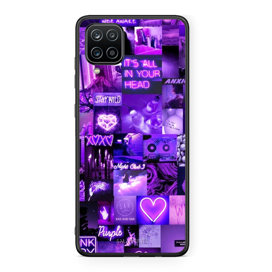 Samsung A12 Collage Stay Wild Θήκη Αγίου Βαλεντίνου από τη Smartfits με σχέδιο στο πίσω μέρος και μαύρο περίβλημα | Smartphone case with colorful back and black bezels by Smartfits