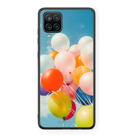 Thumbnail for Samsung A12 Colorful Balloons θήκη από τη Smartfits με σχέδιο στο πίσω μέρος και μαύρο περίβλημα | Smartphone case with colorful back and black bezels by Smartfits