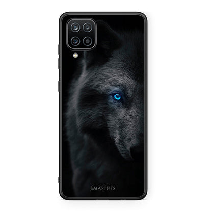 Samsung A12 Dark Wolf θήκη από τη Smartfits με σχέδιο στο πίσω μέρος και μαύρο περίβλημα | Smartphone case with colorful back and black bezels by Smartfits