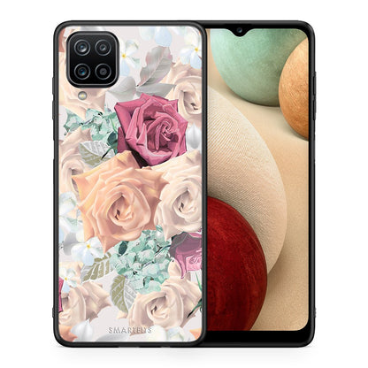 Θήκη Samsung A12 Bouquet Floral από τη Smartfits με σχέδιο στο πίσω μέρος και μαύρο περίβλημα | Samsung A12 Bouquet Floral case with colorful back and black bezels