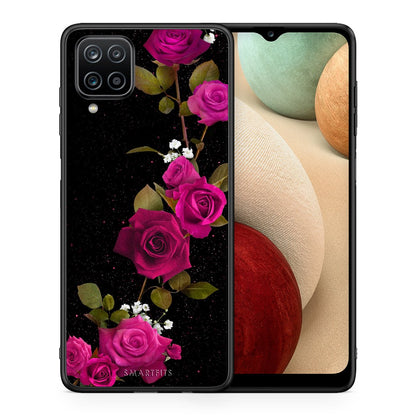 Θήκη Samsung A12 Red Roses Flower από τη Smartfits με σχέδιο στο πίσω μέρος και μαύρο περίβλημα | Samsung A12 Red Roses Flower case with colorful back and black bezels