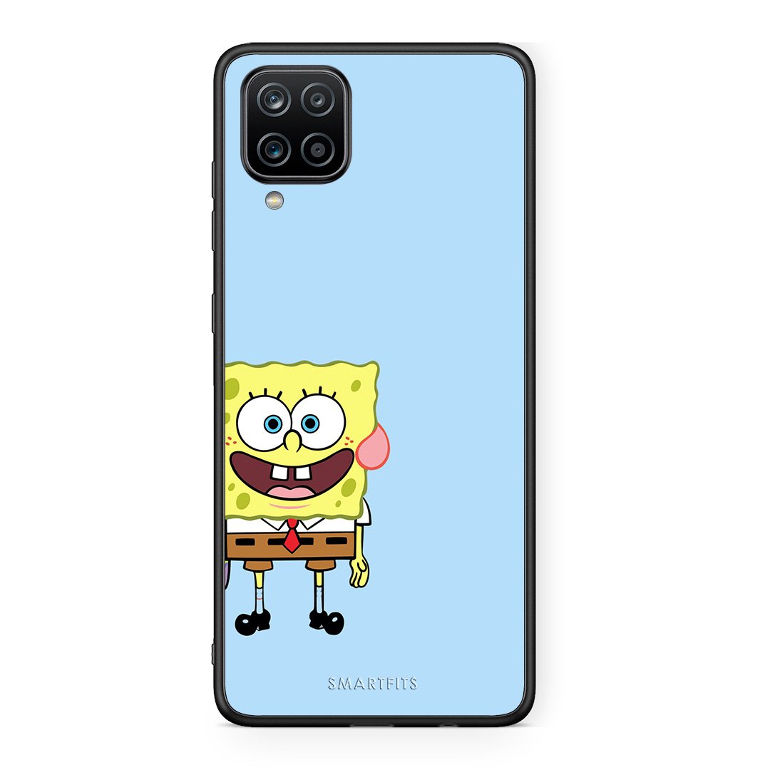 Samsung A12 Friends Bob θήκη από τη Smartfits με σχέδιο στο πίσω μέρος και μαύρο περίβλημα | Smartphone case with colorful back and black bezels by Smartfits