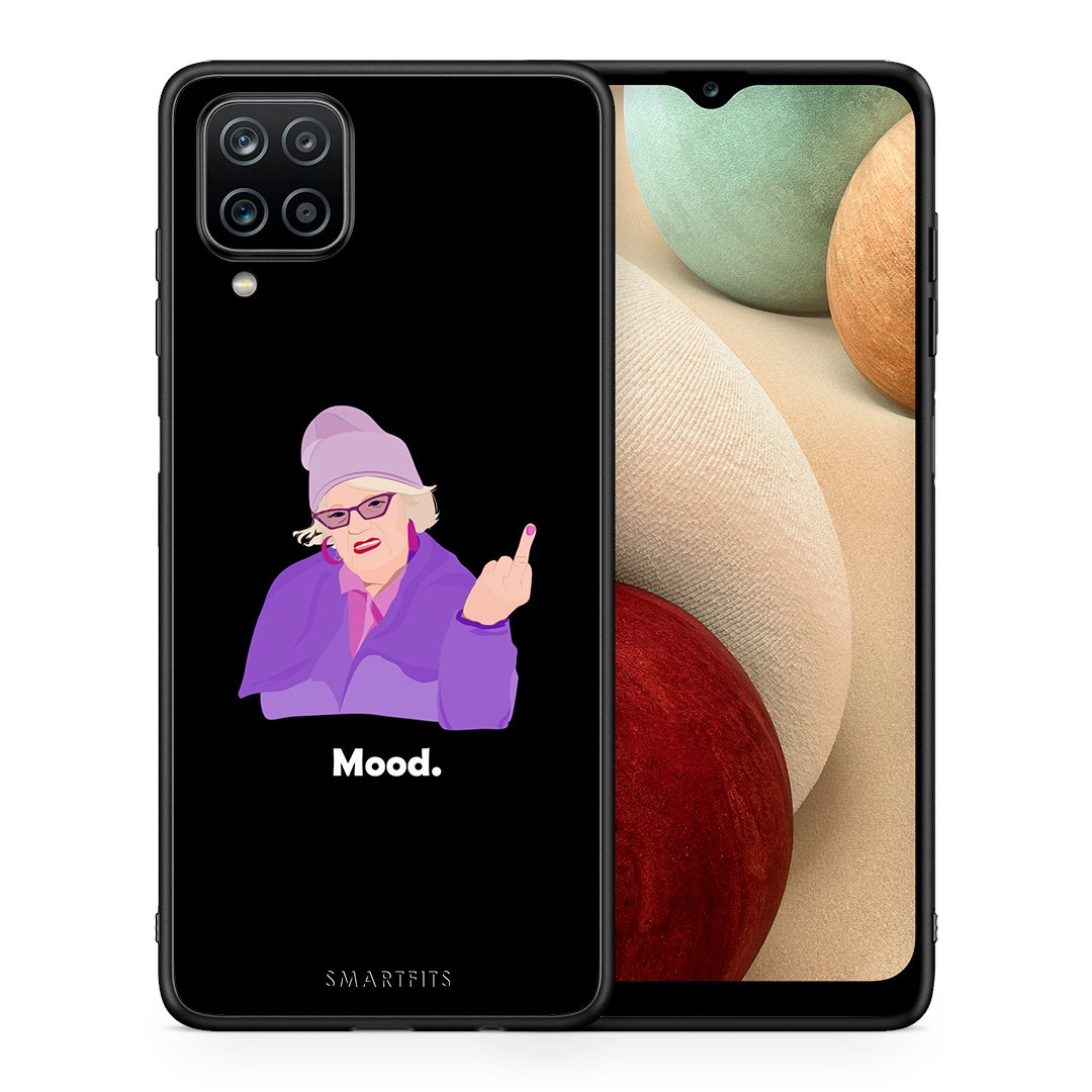 Θήκη Samsung A12 Grandma Mood Black από τη Smartfits με σχέδιο στο πίσω μέρος και μαύρο περίβλημα | Samsung A12 Grandma Mood Black case with colorful back and black bezels
