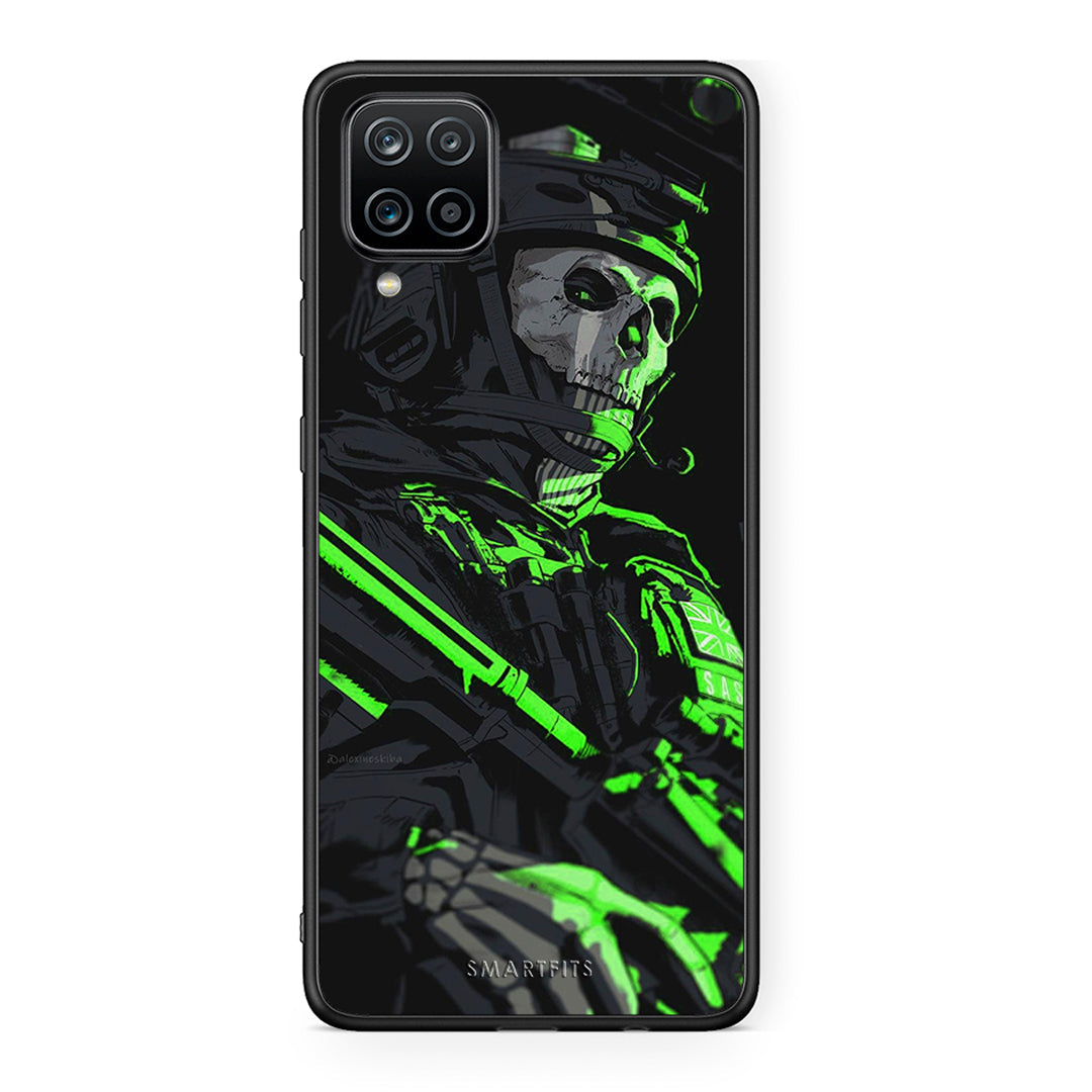 Samsung A12 Green Soldier Θήκη Αγίου Βαλεντίνου από τη Smartfits με σχέδιο στο πίσω μέρος και μαύρο περίβλημα | Smartphone case with colorful back and black bezels by Smartfits