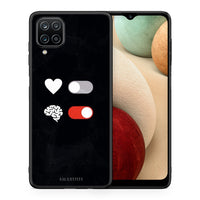 Thumbnail for Θήκη Αγίου Βαλεντίνου Samsung A12 Heart Vs Brain από τη Smartfits με σχέδιο στο πίσω μέρος και μαύρο περίβλημα | Samsung A12 Heart Vs Brain case with colorful back and black bezels