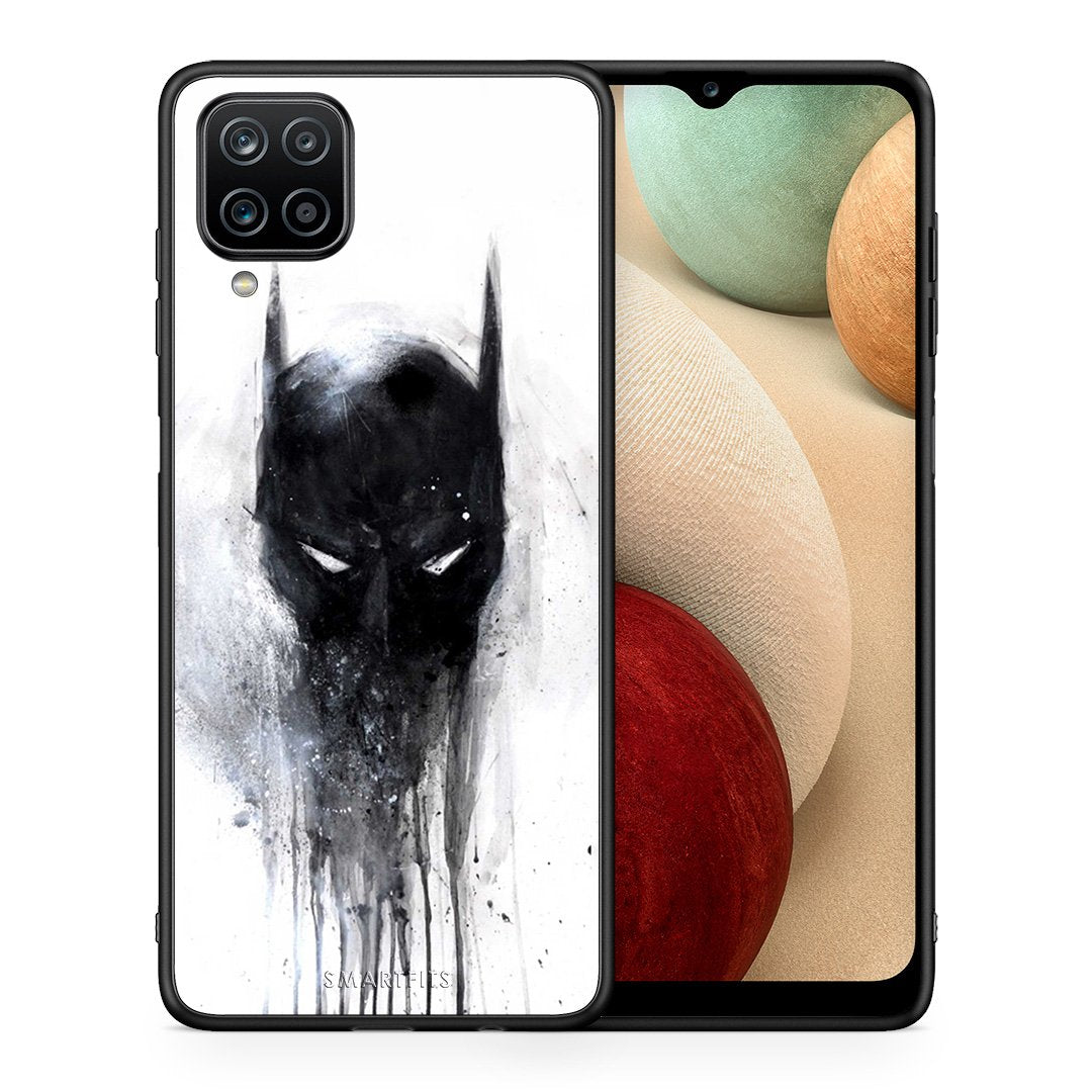 Θήκη Samsung A12 Paint Bat Hero από τη Smartfits με σχέδιο στο πίσω μέρος και μαύρο περίβλημα | Samsung A12 Paint Bat Hero case with colorful back and black bezels