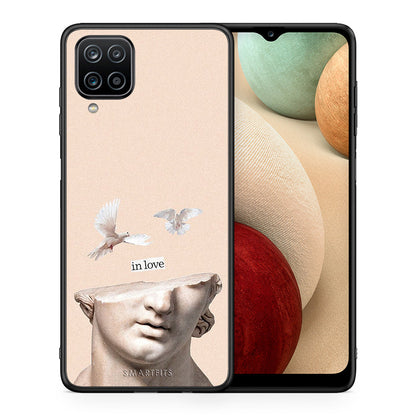 Θήκη Samsung A12 In Love από τη Smartfits με σχέδιο στο πίσω μέρος και μαύρο περίβλημα | Samsung A12 In Love case with colorful back and black bezels