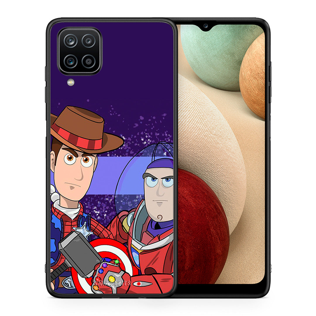 Θήκη Samsung A12 Infinity Story από τη Smartfits με σχέδιο στο πίσω μέρος και μαύρο περίβλημα | Samsung A12 Infinity Story case with colorful back and black bezels