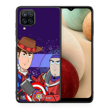 Θήκη Samsung A12 Infinity Story από τη Smartfits με σχέδιο στο πίσω μέρος και μαύρο περίβλημα | Samsung A12 Infinity Story case with colorful back and black bezels