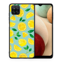 Thumbnail for Θήκη Samsung A12 Lemons από τη Smartfits με σχέδιο στο πίσω μέρος και μαύρο περίβλημα | Samsung A12 Lemons case with colorful back and black bezels