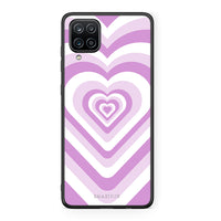 Thumbnail for Samsung A12 Lilac Hearts θήκη από τη Smartfits με σχέδιο στο πίσω μέρος και μαύρο περίβλημα | Smartphone case with colorful back and black bezels by Smartfits