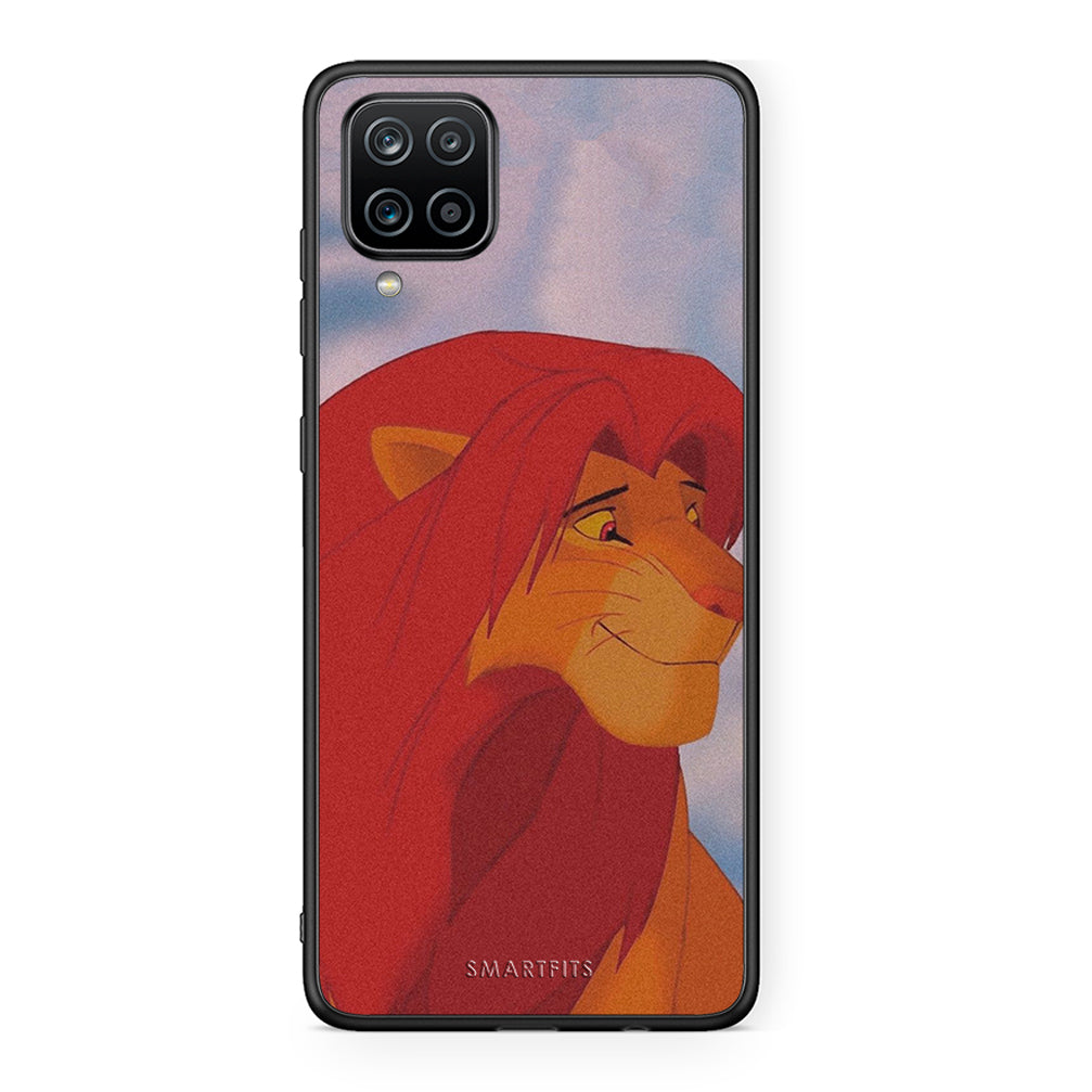 Samsung A12 Lion Love 1 Θήκη Αγίου Βαλεντίνου από τη Smartfits με σχέδιο στο πίσω μέρος και μαύρο περίβλημα | Smartphone case with colorful back and black bezels by Smartfits