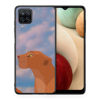Thumbnail for Θήκη Αγίου Βαλεντίνου Samsung A12 Lion Love 2 από τη Smartfits με σχέδιο στο πίσω μέρος και μαύρο περίβλημα | Samsung A12 Lion Love 2 case with colorful back and black bezels