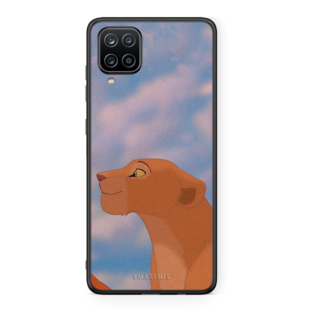 Samsung A12 Lion Love 2 Θήκη Αγίου Βαλεντίνου από τη Smartfits με σχέδιο στο πίσω μέρος και μαύρο περίβλημα | Smartphone case with colorful back and black bezels by Smartfits
