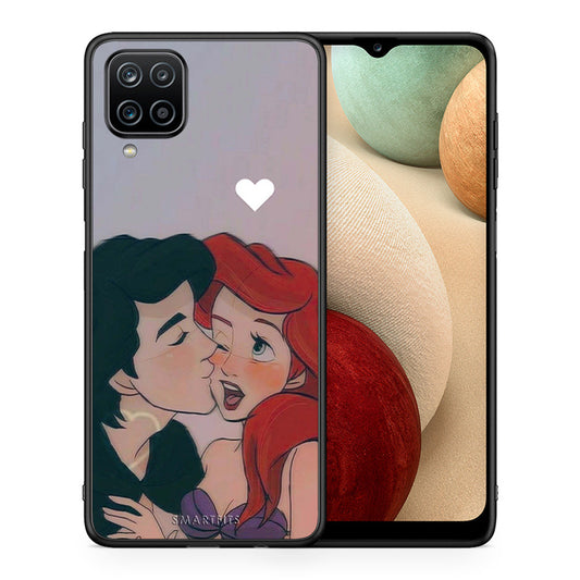 Θήκη Αγίου Βαλεντίνου Samsung A12 Mermaid Love από τη Smartfits με σχέδιο στο πίσω μέρος και μαύρο περίβλημα | Samsung A12 Mermaid Love case with colorful back and black bezels
