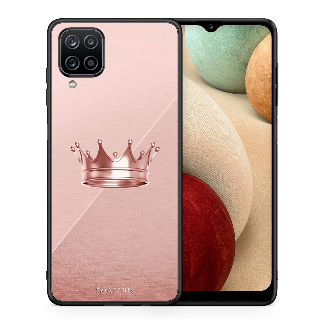 Θήκη Samsung A12 Crown Minimal από τη Smartfits με σχέδιο στο πίσω μέρος και μαύρο περίβλημα | Samsung A12 Crown Minimal case with colorful back and black bezels