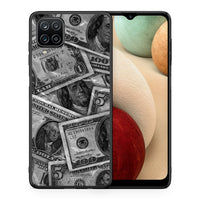 Thumbnail for Θήκη Samsung A12 Money Dollars από τη Smartfits με σχέδιο στο πίσω μέρος και μαύρο περίβλημα | Samsung A12 Money Dollars case with colorful back and black bezels