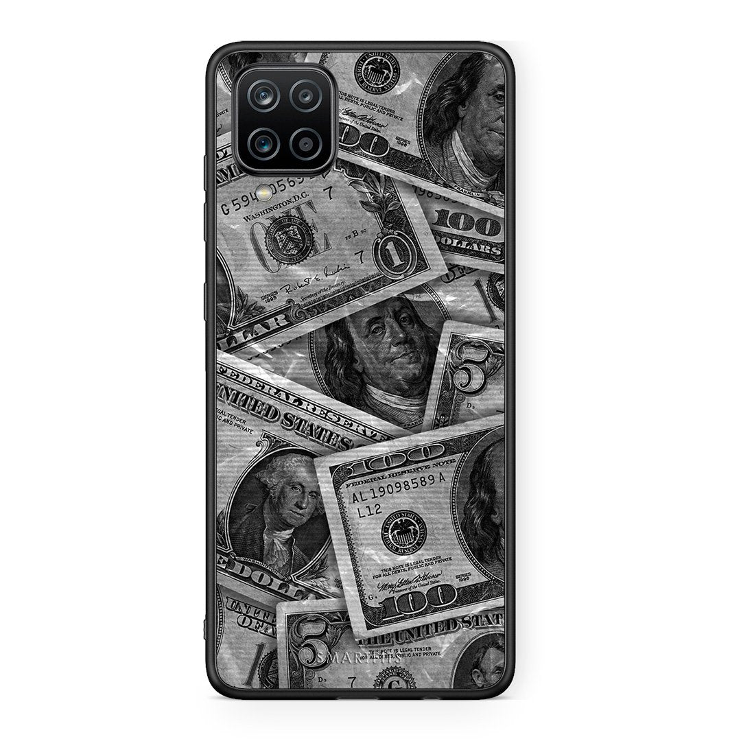 Samsung A12 Money Dollars θήκη από τη Smartfits με σχέδιο στο πίσω μέρος και μαύρο περίβλημα | Smartphone case with colorful back and black bezels by Smartfits