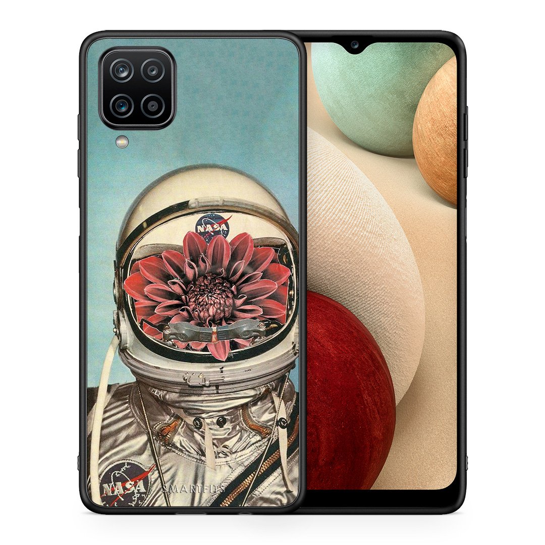 Θήκη Samsung A12 Nasa Bloom από τη Smartfits με σχέδιο στο πίσω μέρος και μαύρο περίβλημα | Samsung A12 Nasa Bloom case with colorful back and black bezels