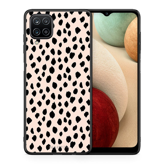 Θήκη Samsung A12 New Polka Dots από τη Smartfits με σχέδιο στο πίσω μέρος και μαύρο περίβλημα | Samsung A12 New Polka Dots case with colorful back and black bezels