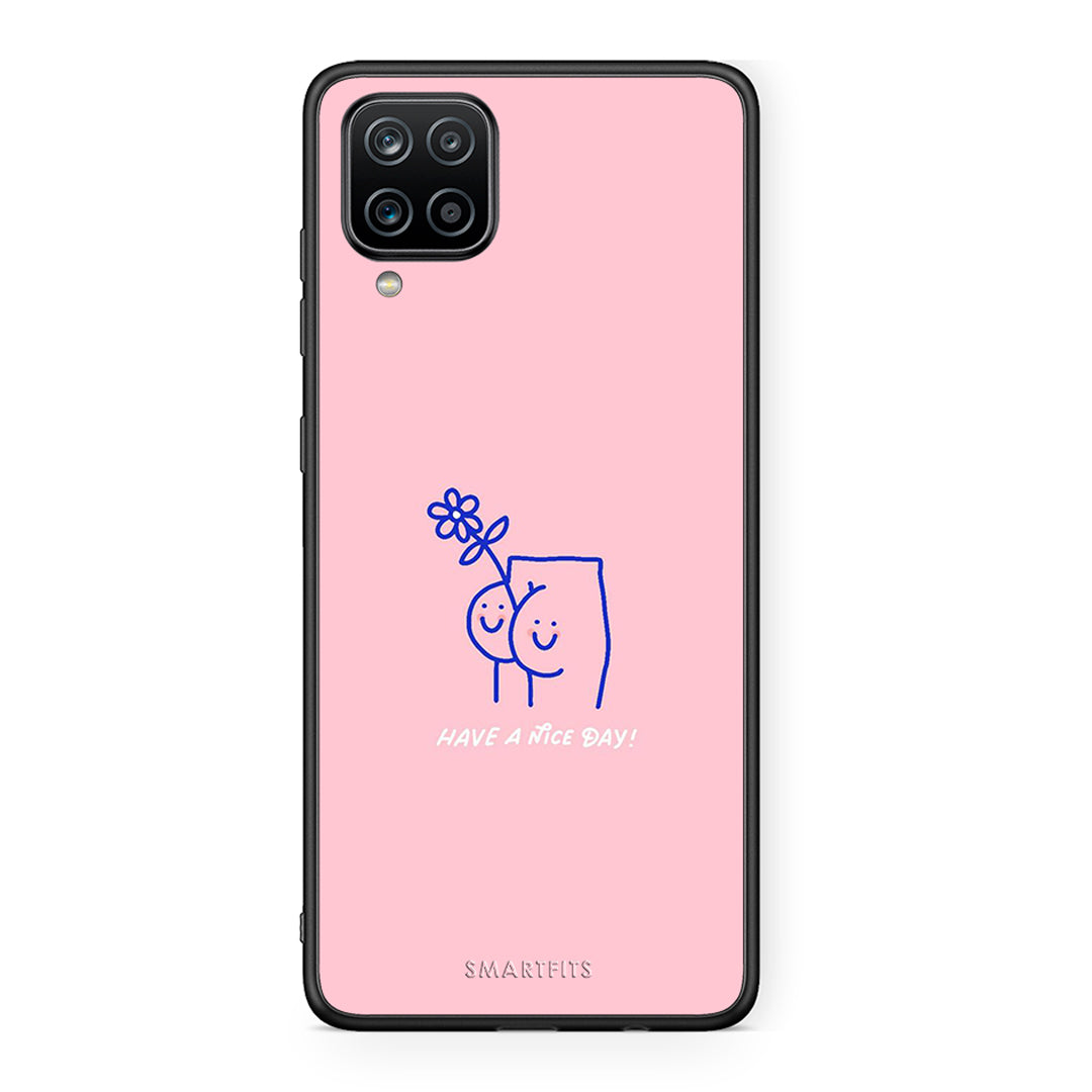Samsung A12 Nice Day θήκη από τη Smartfits με σχέδιο στο πίσω μέρος και μαύρο περίβλημα | Smartphone case with colorful back and black bezels by Smartfits