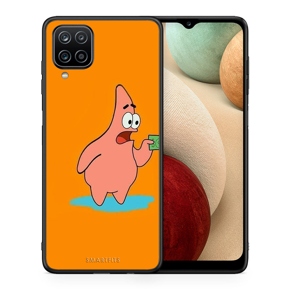 Θήκη Αγίου Βαλεντίνου Samsung A12 No Money 1 από τη Smartfits με σχέδιο στο πίσω μέρος και μαύρο περίβλημα | Samsung A12 No Money 1 case with colorful back and black bezels