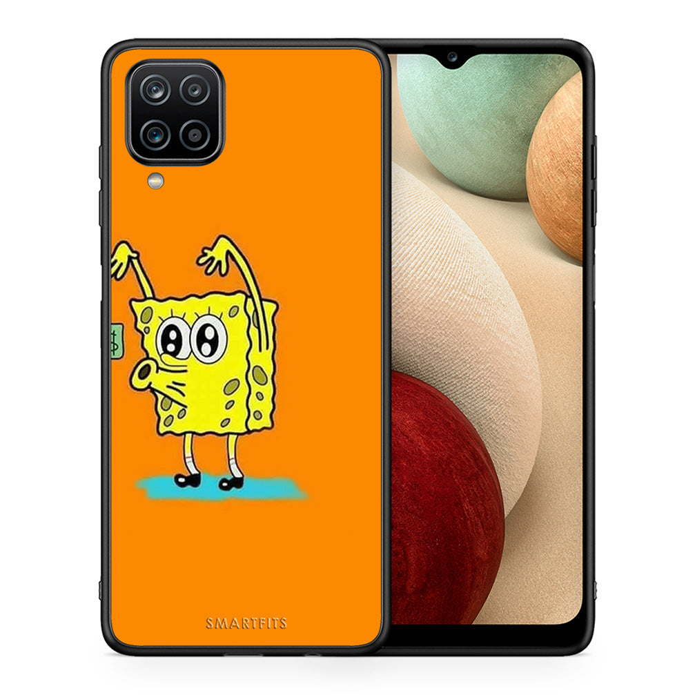 Θήκη Αγίου Βαλεντίνου Samsung A12 No Money 2 από τη Smartfits με σχέδιο στο πίσω μέρος και μαύρο περίβλημα | Samsung A12 No Money 2 case with colorful back and black bezels