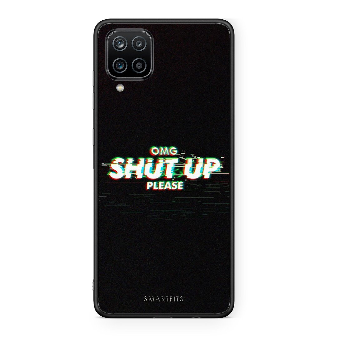 Samsung A12 OMG ShutUp θήκη από τη Smartfits με σχέδιο στο πίσω μέρος και μαύρο περίβλημα | Smartphone case with colorful back and black bezels by Smartfits