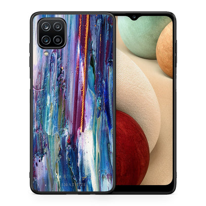 Θήκη Samsung A12 Winter Paint από τη Smartfits με σχέδιο στο πίσω μέρος και μαύρο περίβλημα | Samsung A12 Winter Paint case with colorful back and black bezels
